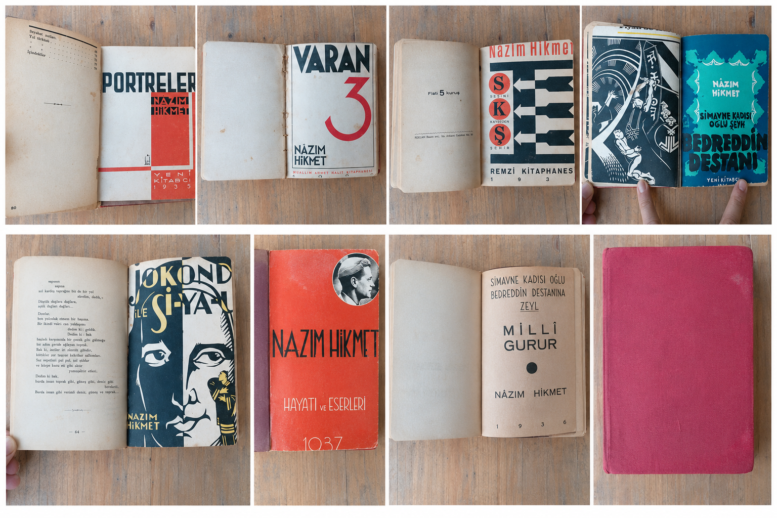 Nazım Hikmet İlk Baskı Şiir 6 adet Nazım Hikmet İlk Baskı Şiir Kitapları 6 adet
